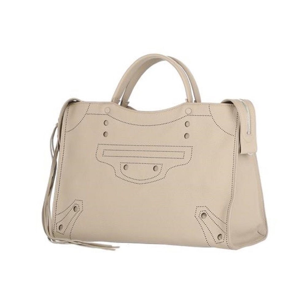 Balenciaga Blackout City AJ Shoulder Bag — Taupe
